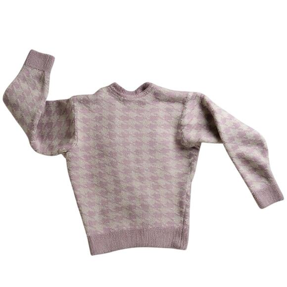SKIMS Cozy Check Bouclé Knit Sweater Pink Cream Soft Girl Pullover XXS XS - Picture 3 of 8
